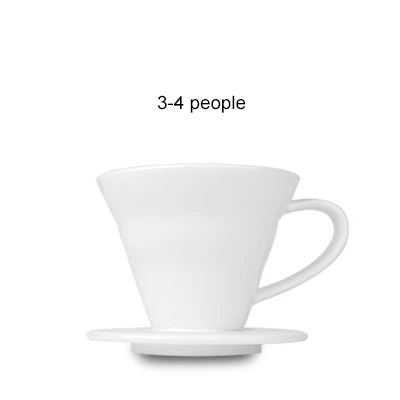 YRP японская керамическая кофейная капельница, двигатель V60, стильная кофейная капельная чашка с фильтром, Перманентная наполняемая кофеварка с отдельной подставкой - Цвет: 3-4 people white