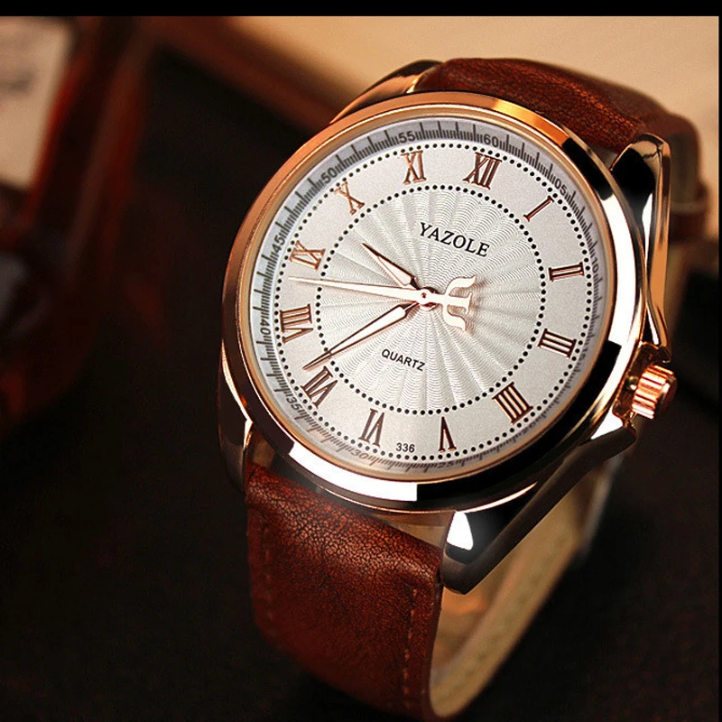 

YAZOLE Quartz Men's Watches Top Brand Luxury Wristwatches Clocks Waterproof Wrist Watch Business Wrist Leather Man Watch 2018