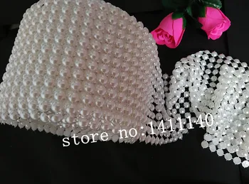 

Free Shipping 1Yards Flatback Perle Perles ruban pour mariage ou autre decoration Flatback Pearl Beads tape wedding decoration