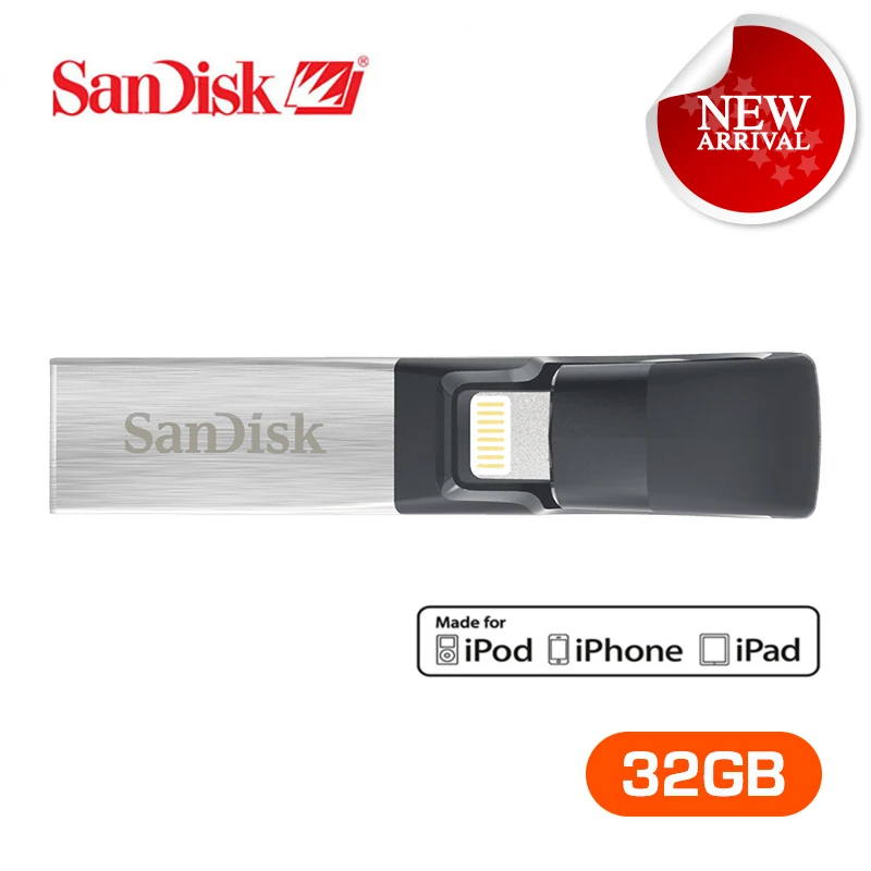 

New SanDisk USB Flash Drive iXPand U Disk OTG Lightning Connector USB3.0 Stick 32GB MFi For iPhone & iPad SDIX30N