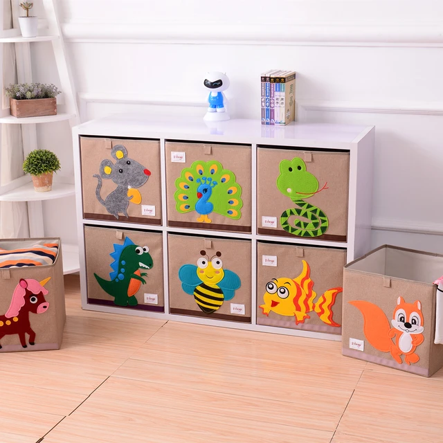 Aliexpress Embroidery Cartoon Folding Linen Storage Box Embroidery Cartoon Folding Linen Storage Box Clothes Organizers Kid Toys Laundry Large