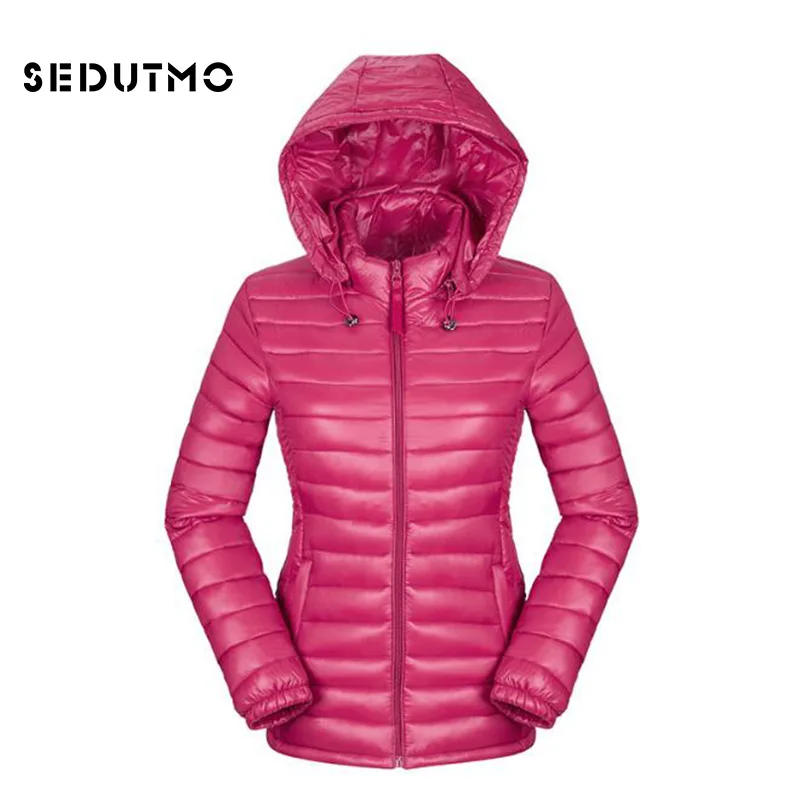 

SEDUTMO Winter Ultra Light Duck Womens Down Jackets Hooded Plus Size 3XL Down Doat Slim Short Puffer Jacket Autumn Parkas ED049