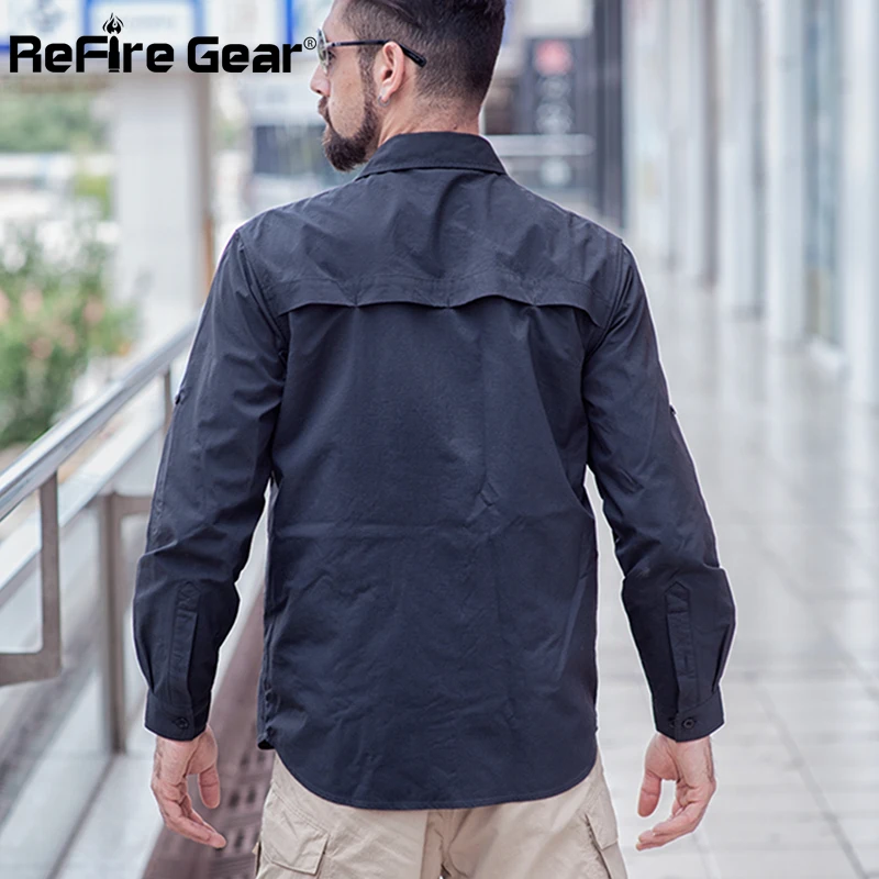 Мужская армейская тактическая рубашка ReFire Gear Повседневная быстросохнущая в