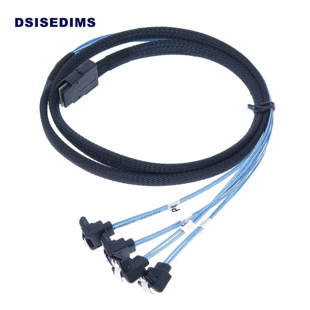 

Internal Mini SAS 4i SFF-8087 to 4*90 Degree Right Angle 7 Pin SATA Cable Up to 6.0 Gbps