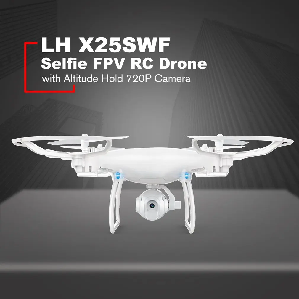 

LH X25SWF 2.4G Smart Selfie FPV RC Quadcopter Drone Aircraft with 0.3MP/720P HD Real-time Camera Altitude Hold 3D Flips