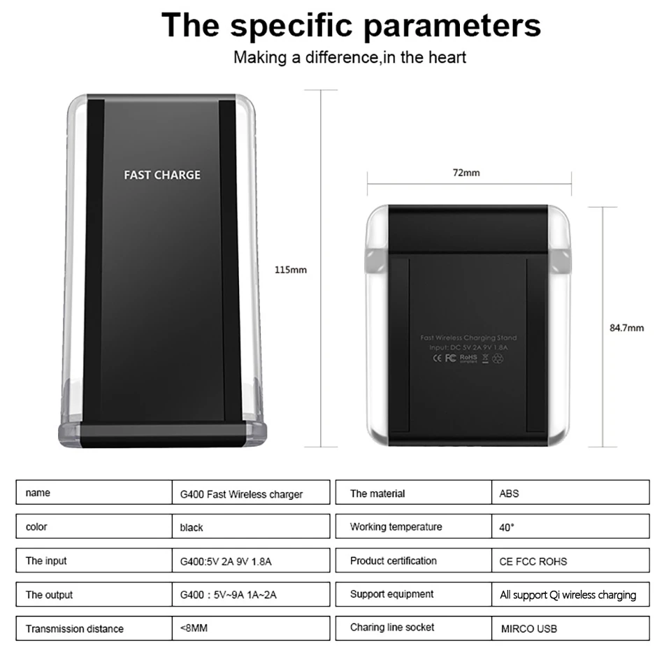 !ACCEZZ 7.5W Fast Qi Wireless Charging For iPhone X 8 Plus 10W For Samsung Galaxy Note 58 5W Wireless Charge For Google Nexus 4 (2)