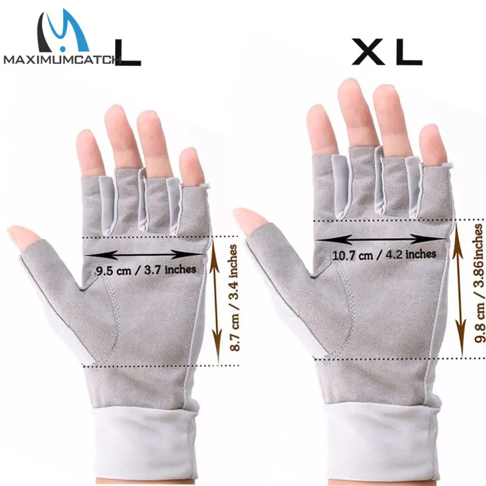 1 Pair Sun Gloves Half Finger Fishing Gloves Anti-UV Sun Protection 50 UPF 