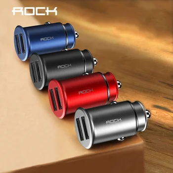 

Rock 5V 4.8A Dual USB Car Charger for iPhone Samsung Huawei Xiaomi Mobile Phone Fast Car Phone Charger USB Travel Car-Charger