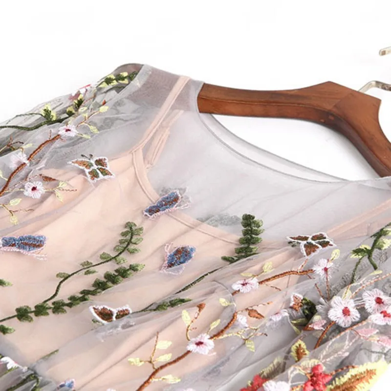 Платья с цветочной вышивкой в богемном стиле, винтажные платья с вышивкой в богемном стиле, Женские Новые Вечерние платья с вышивкой