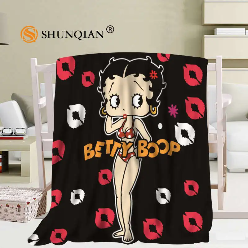 Милое одеяло Betty Boop 02, мягкое одеяло для дивана и кровати, детское теплое одеяло для взрослых, 56x80Inch50X60Inch40X50Inch