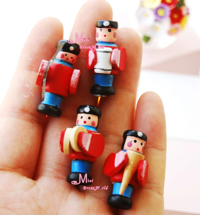 1:12 макеты кукольного домика красная кукла деревянная Военная группа 4 человек группа игрушка