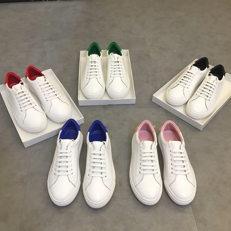 

Hot Spring Autumn Shoes Woman Casual White Flats Genuine Leather Shallow Cozy Lace Up Flats Design Flats Woman Zapatos Mujer