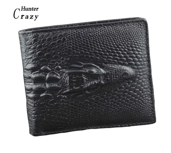 

Crocodile Alligator Head Real Leather Men Bifold Slim Coin bill Wallet Purse