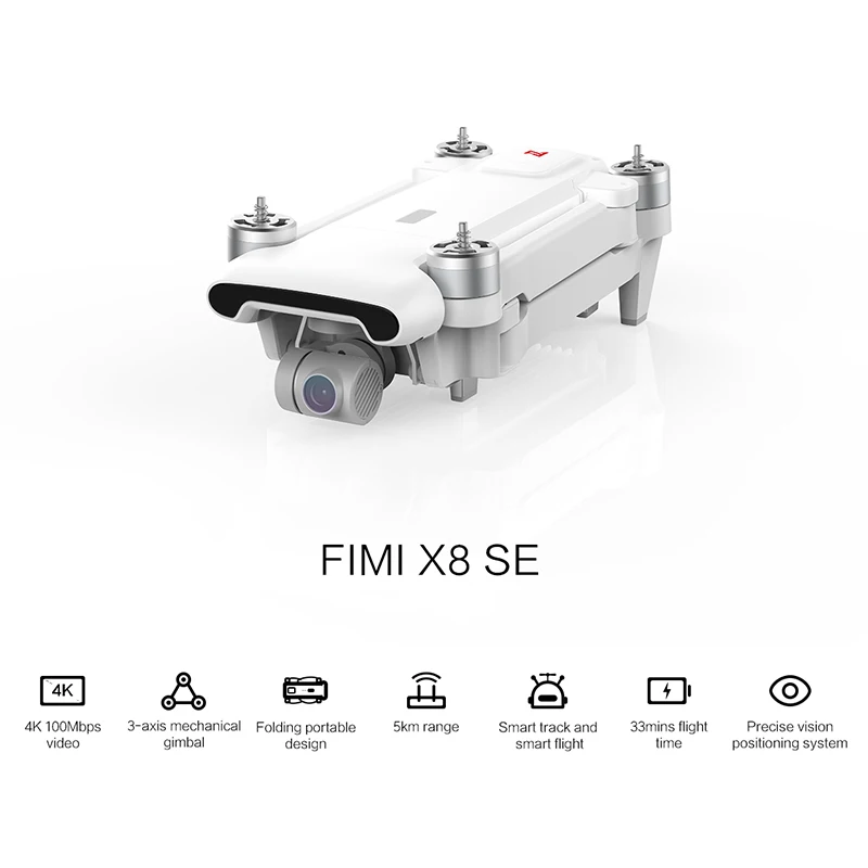 FIMI X8 SE Радиоуправляемый Дрон с 4K HD камерой 5 км FPV 33mins полета RTF батарея посадочные части подарки