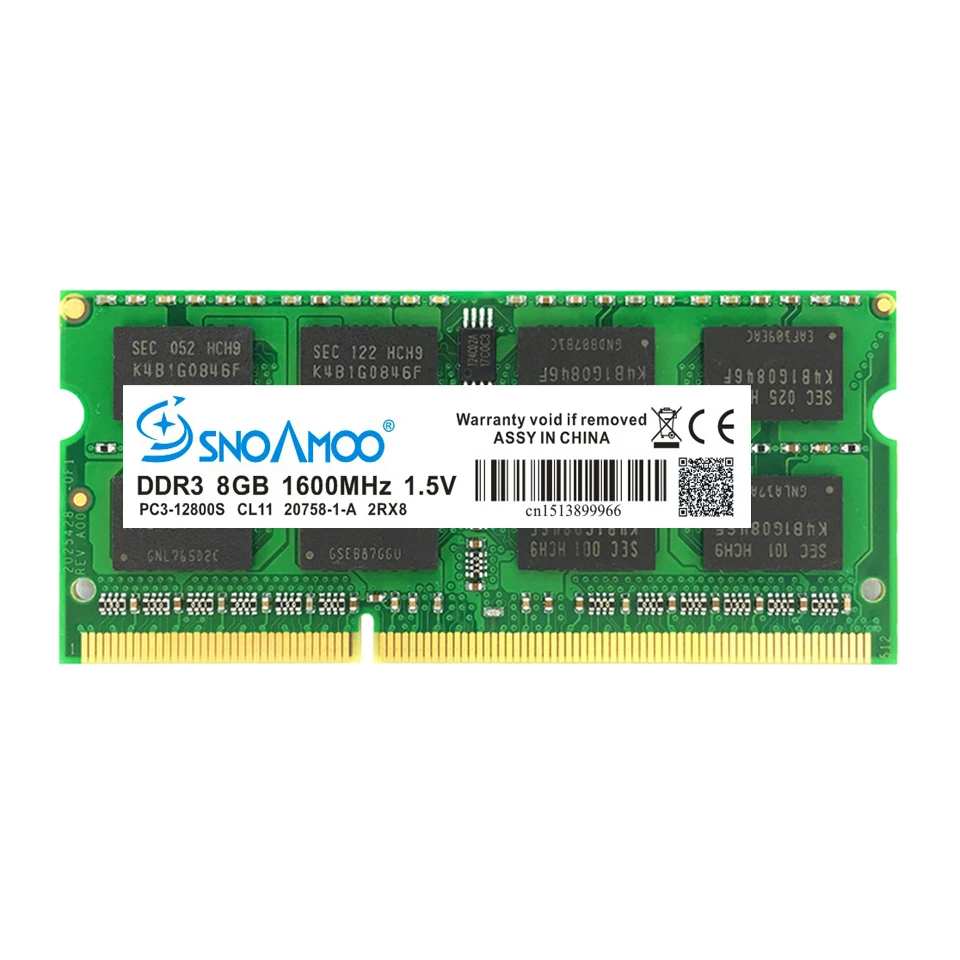 SNOAMOO ноутбук память DDR3 4 ГБ 8 ГБ 1333 МГц 1600 МГц PC3-10600S для ноутбука Memoria Ram ноутбук память SO-DIMM 1,5 в гарантия