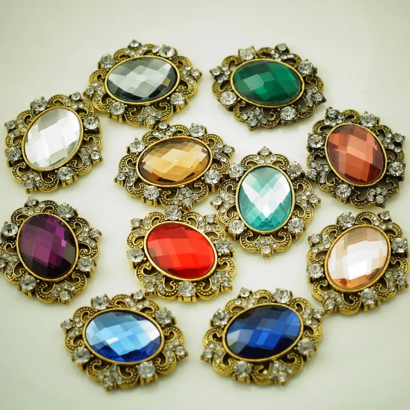 Crystal Rhinestone Buttons Flat Back DIY Craft Material 20pcs/lot