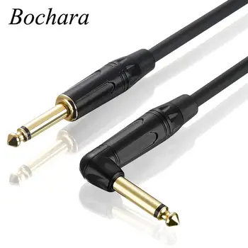 

Bochara 90degree Male to 6.5mm Male Audio Mono Cable Dual Shielded For Electric Guitar Mixer Amplifier 3m 6m