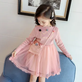

Spring Autumn girls tutu dress baby dress kids fashion dress Children vestidos crown embroidery 3d ball mesh 2 to 8 yrs