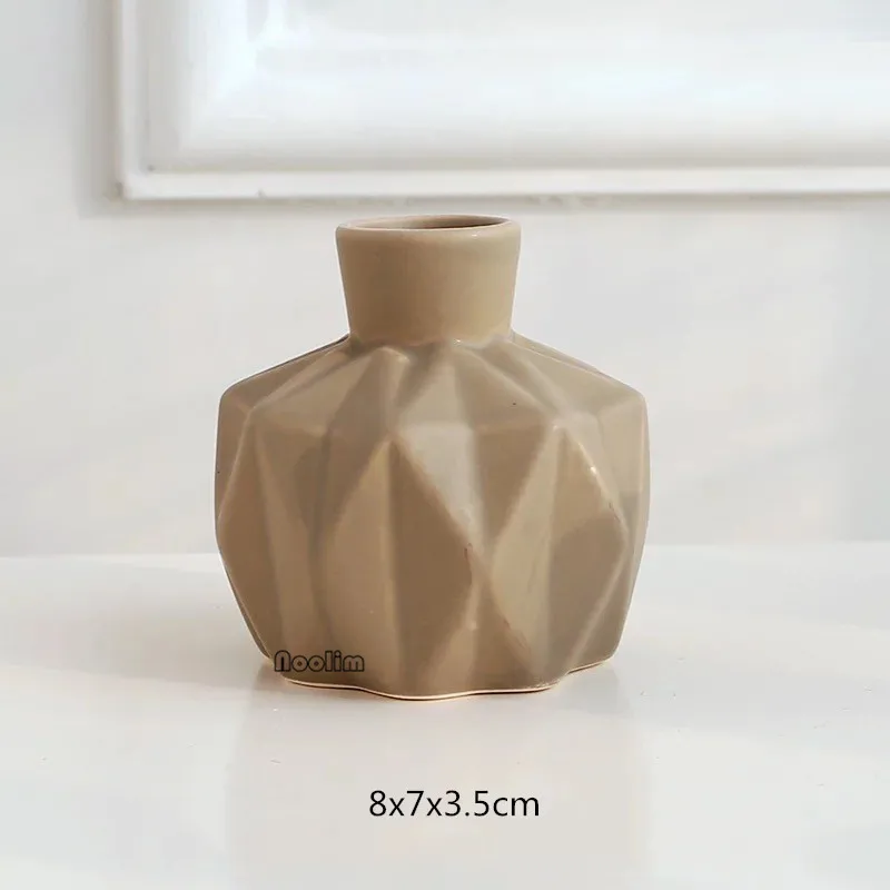 NOOLIM керамическая ваза для сушеных цветов, украшение для гостиной, контейнер для сушеных цветов, Европейский оригами, ваза для украшения стола - Цвет: 12
