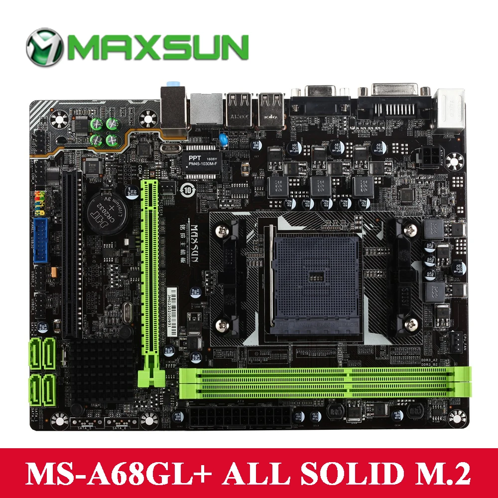 MAXSUN A68GL ALL SOLID M.2 Motherboard mATX Support DVI+HDMI Dual