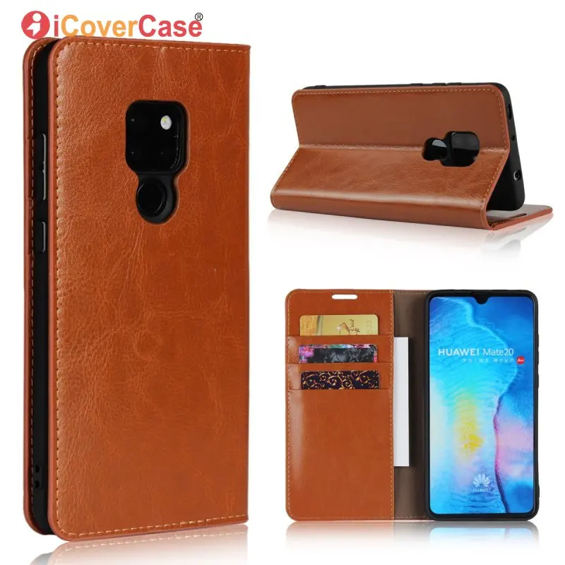 Чехол из натуральной кожи для Huawei Mate 20 Pro Роскошный деловой бумажник кожаный