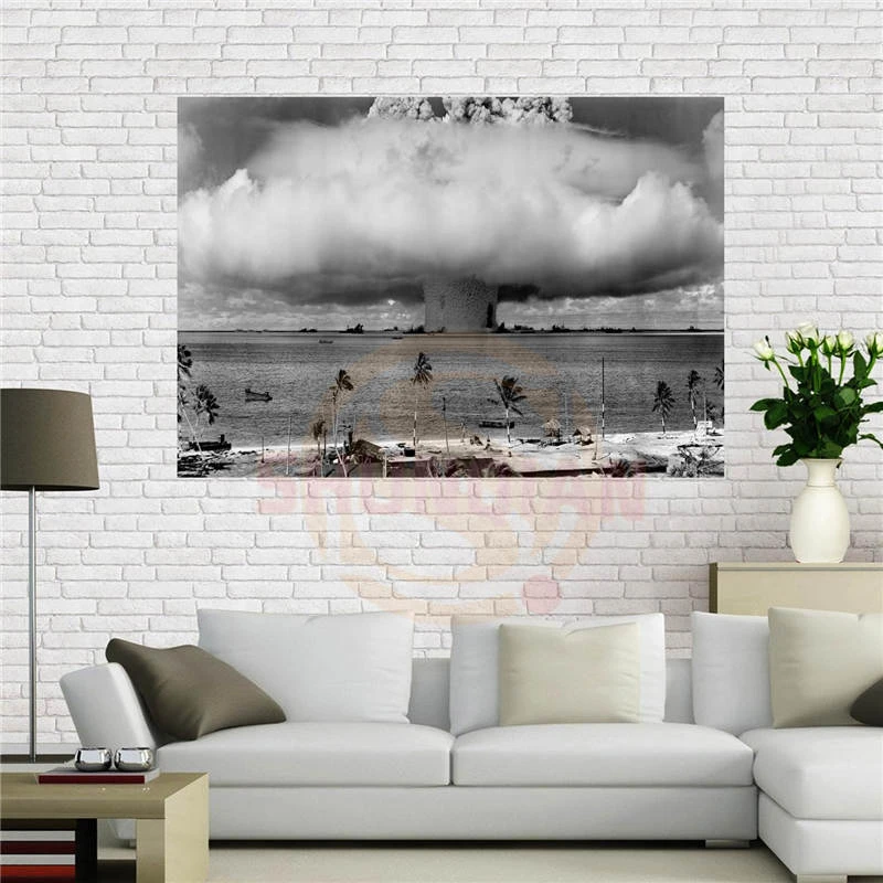 Custom Canvas Poster The Atom Bomb Black And White Poster 40x60 Cm Home Decoration Cloth Fabric Wall Poster Print Silk Fabric Canvas Poster Black And White Postercustom Canvas Aliexpress