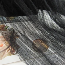 5 метров 155 см 6" широкая черная плиссированная точка тонкая сеточная ткань свадебное платье материалы одежды LX122