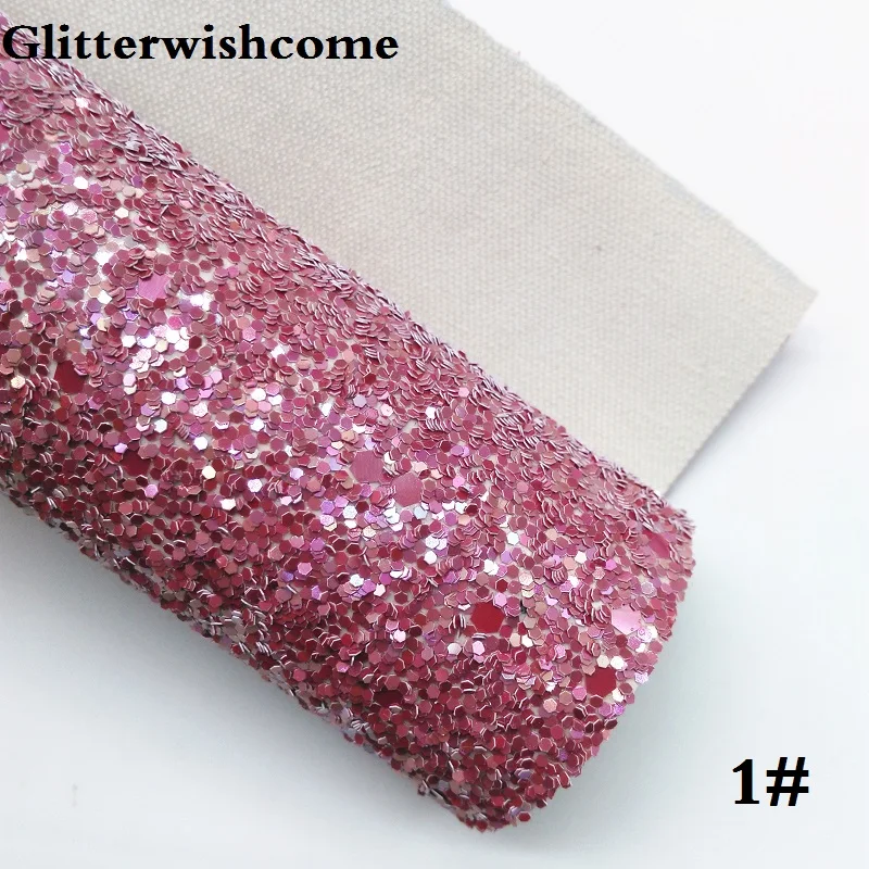 Glitterwishcome 30X134 см мини-рулон синтетическая кожа, массивная блестящая кожа, искусственная ткань из искусственной кожи винил для бантов, GM023 - Цвет: 1