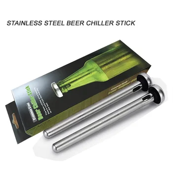 

200pcs/lot Stainless Steel Beer Red Wine Cooling Stick Beverage Stick Chiller Cooler Bar Ice Rod In-Bottle Pourer with box