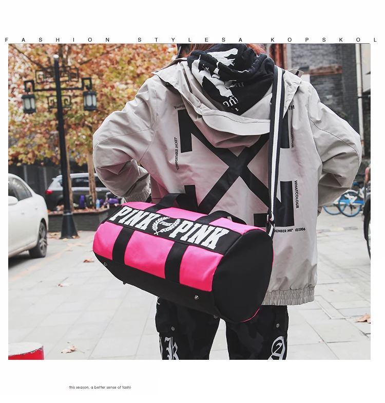 Женская сумка-тоут для путешествий с буквенным принтом модные розовые сумочки большие вместительные дорожные сумки в полоску Водонепроницаемая пляжная сумка на плечо