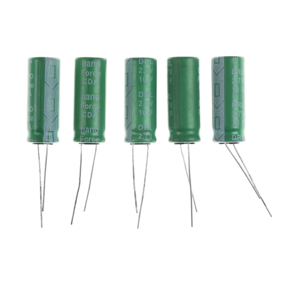 

5pcs 2.7V 10F Cylindrical Ultra Super Farad Capacitors High Power Electric Controller Supercap 26*10mm