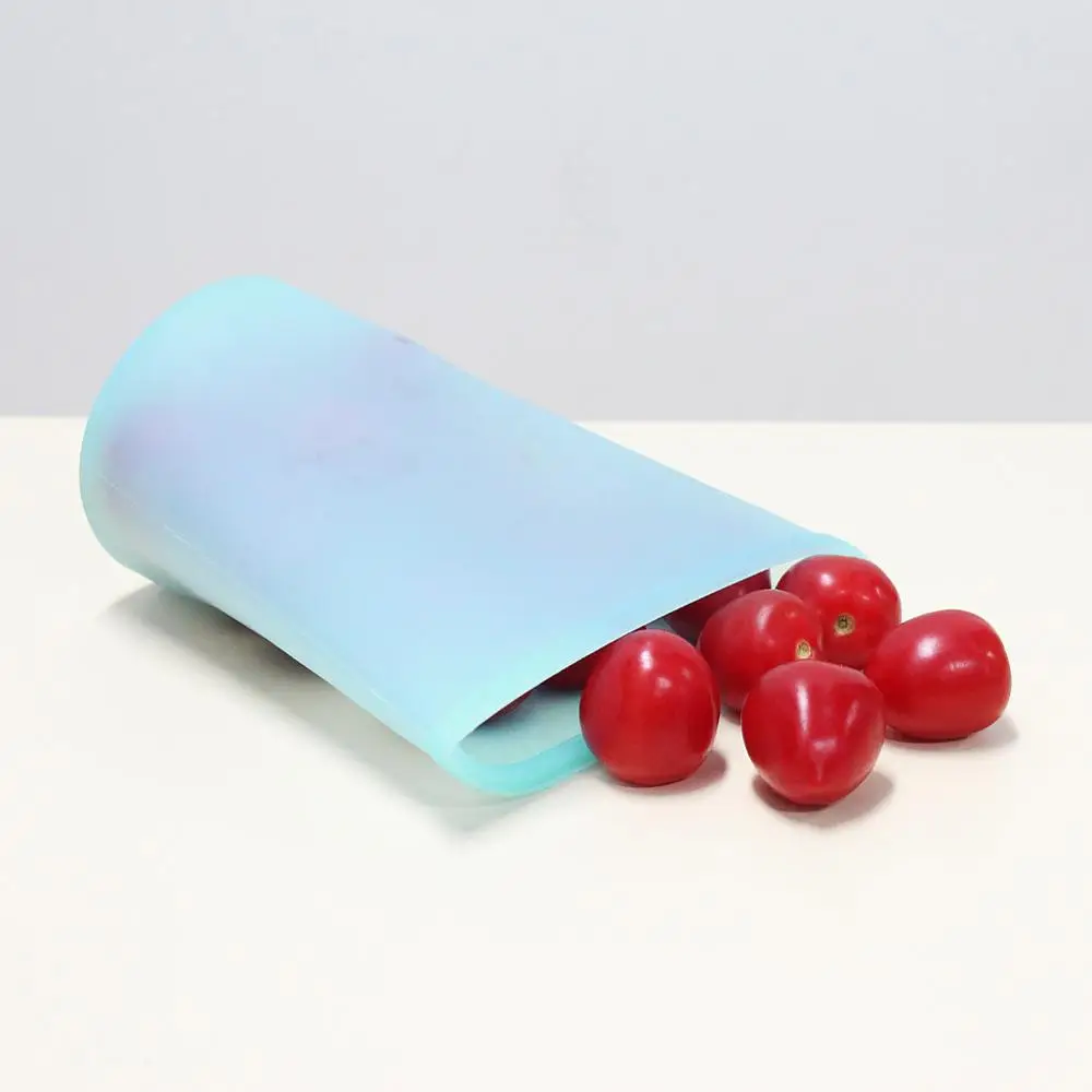 

3pcs/lot Food Grade Silicone Food Bag 6 Types Reusable Preservation Zippered Top Flat Base Fresh Bags Storage Container