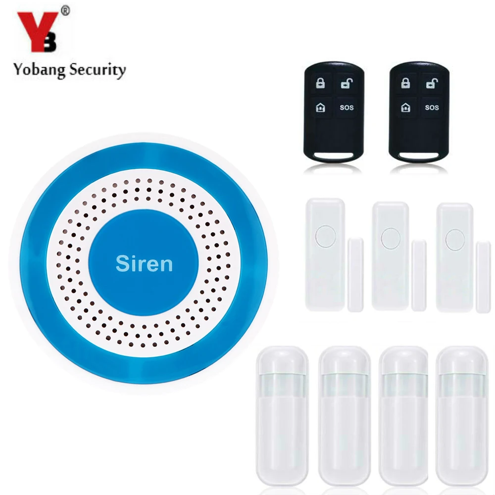 YobangSecurity Wireless Home Security Sistema Di Allarme Smoke Detector 433MHz Voice Door Detector PIR Motion Sensor Detector