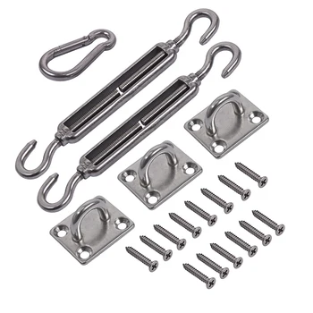 

304 Stainless Steel 5 Inch Sunrise Installation Complete Hardware Kit For Sun Shade Sail Super Heavy Duty,with Screws