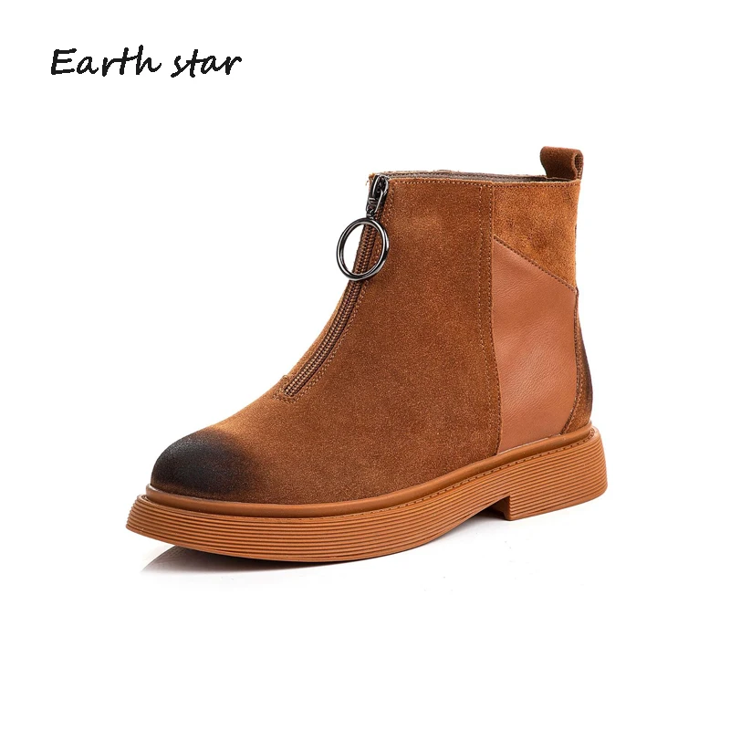 Botas mujer Повседневная обувь Женские Ботинки Martin Модные брендовые ботильоны из