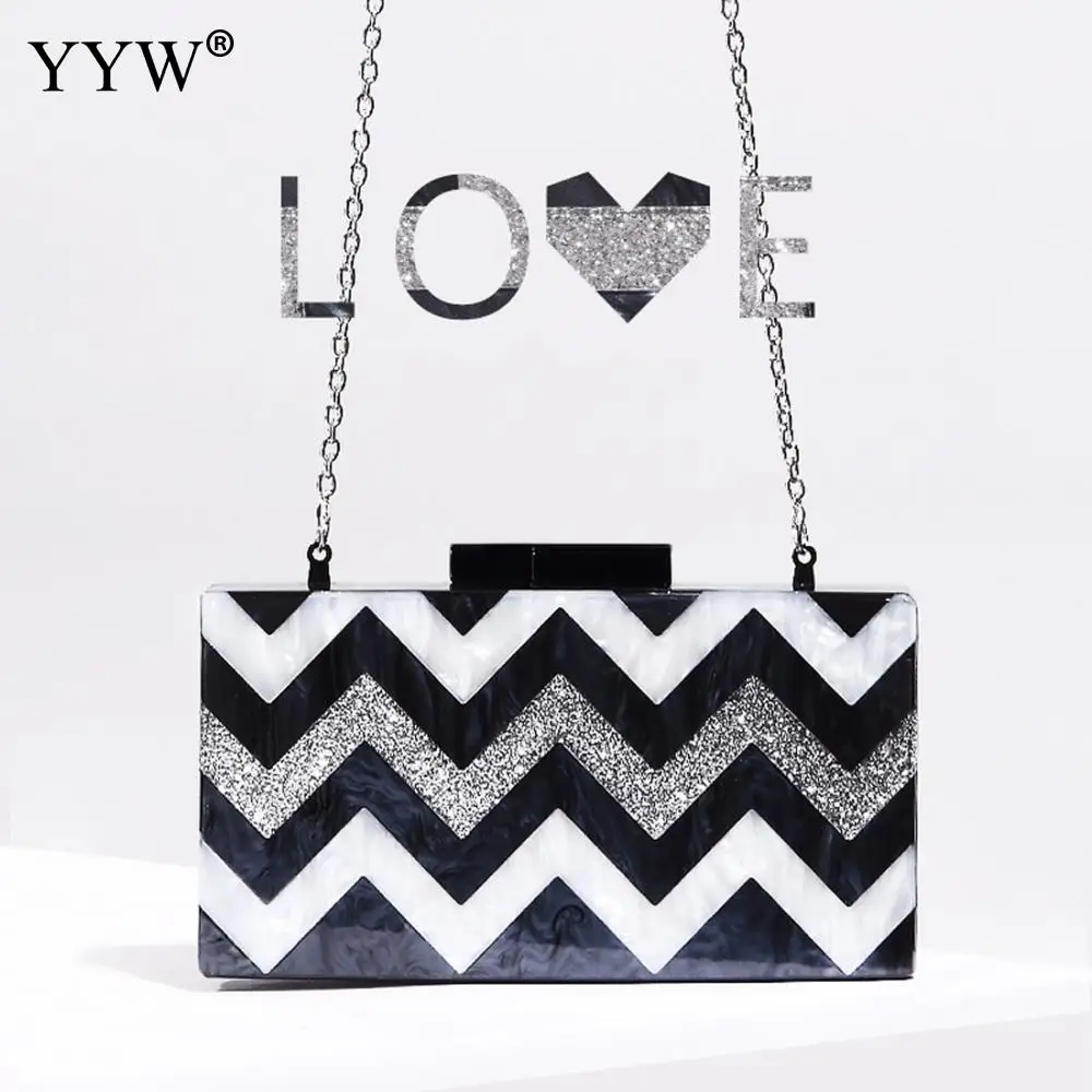 

Striped Female Clutch Bag Sequined PVC Women'S Evening Party Handbags And Purses Small Shoulder Bags For Women 2018 New Designer