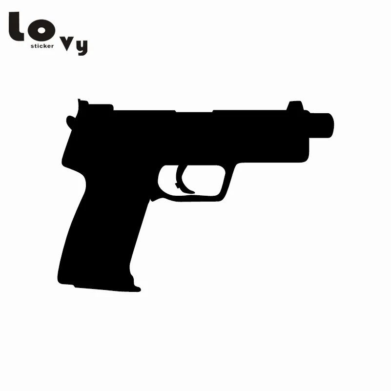 Handgun Pistol 9mm Caliber Gun Car Sticker Creative Car Window Body