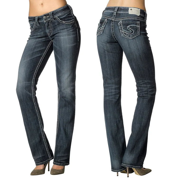 Online Buy Wholesale silver brand jeans for women from China silver