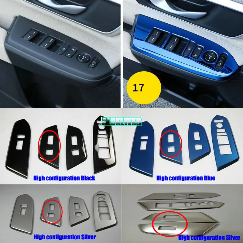 

Lifter Button Frame Decorative Cover Trim Door Armrest Widow Glass 2018 4pcs Fit for Honda CRV CR-V 2017 Stainless Steel