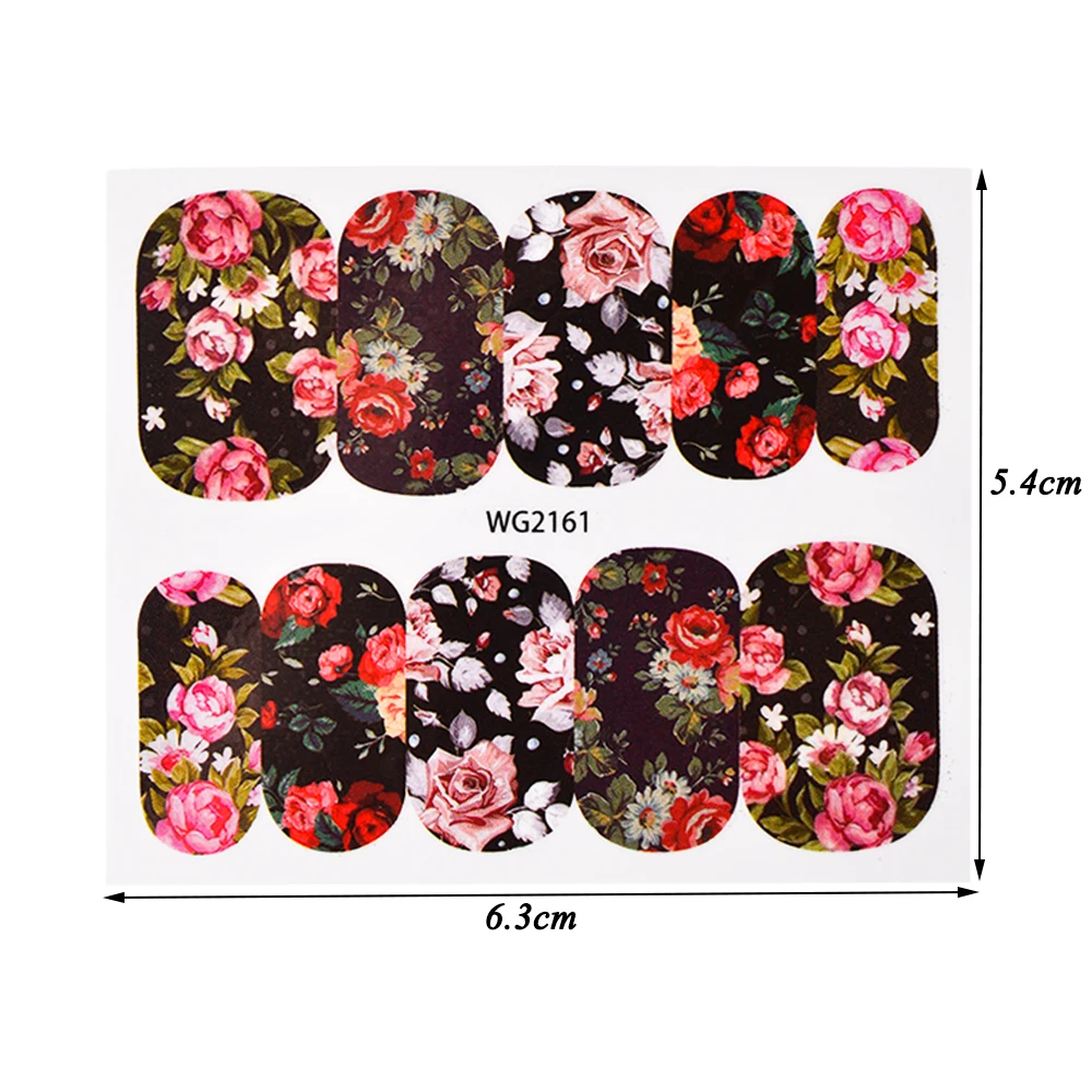 25 шт зима год смешанные красочные наклейка с цветком для ногтей Вода DIY передача маникюр полный цветок водяные татуировки TRWG2136-2160