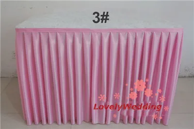 6FT. Long Ice Silk Wedding Table Skirt For Table Cover Cloth Linens Decoration Skirting For Wedding Party