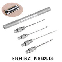 Набор из алюминиевого сплава 5 в 1 с 4 различными иглами и нескользящим держателем для игл для рыбалки, ловли карпа, такелажа, приманки, иглы