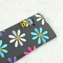 Полуметровая однотонная хлопковая ткань с мультяшным цветочным принтом, ручная работа, ткань для одежды, хлопок, B490