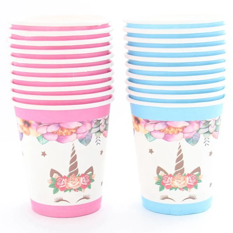 

Unicorn Birthday Party Supplies Party Tableware Tablecloth Paper Cups Plates Kids Baby Shower Decor Unicorn Party Decorations
