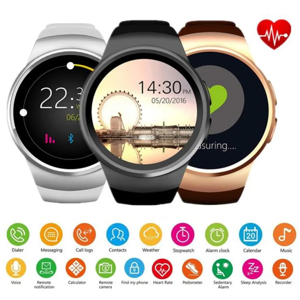 KW18 Bluetooth Смарт-часы Полный Экран Поддержка SIM TF карты Smartwatch телефон сердечного ритма для Apple Шестерни S2 huawei Xiaomi