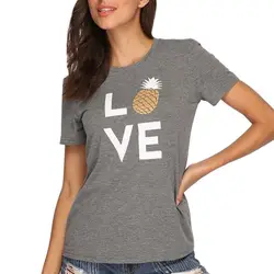 2019 большие размеры, S-3XL Женская футболка с круглым вырезом с мультяшным принтом Топ для женщин Повседневная футболка с коротким рукавом