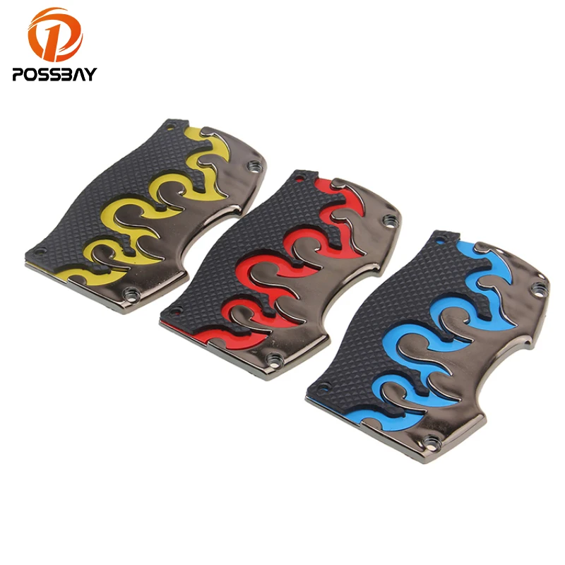 POSSBAY 2 Pcs Universal Manual Car Pedals Pads Cover Red Yellow Blue