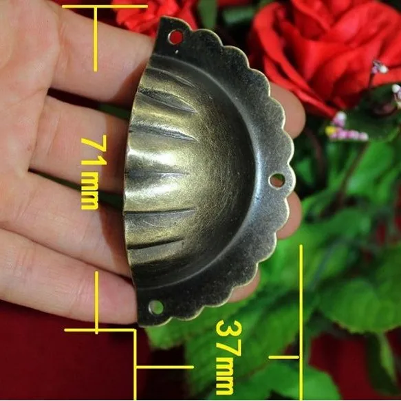 61MM Kitchen Cabinet Pulls Antique Bronze Drawer Handles Distress Iron hide Unfold Install Furniture Half Round Handles Pulls