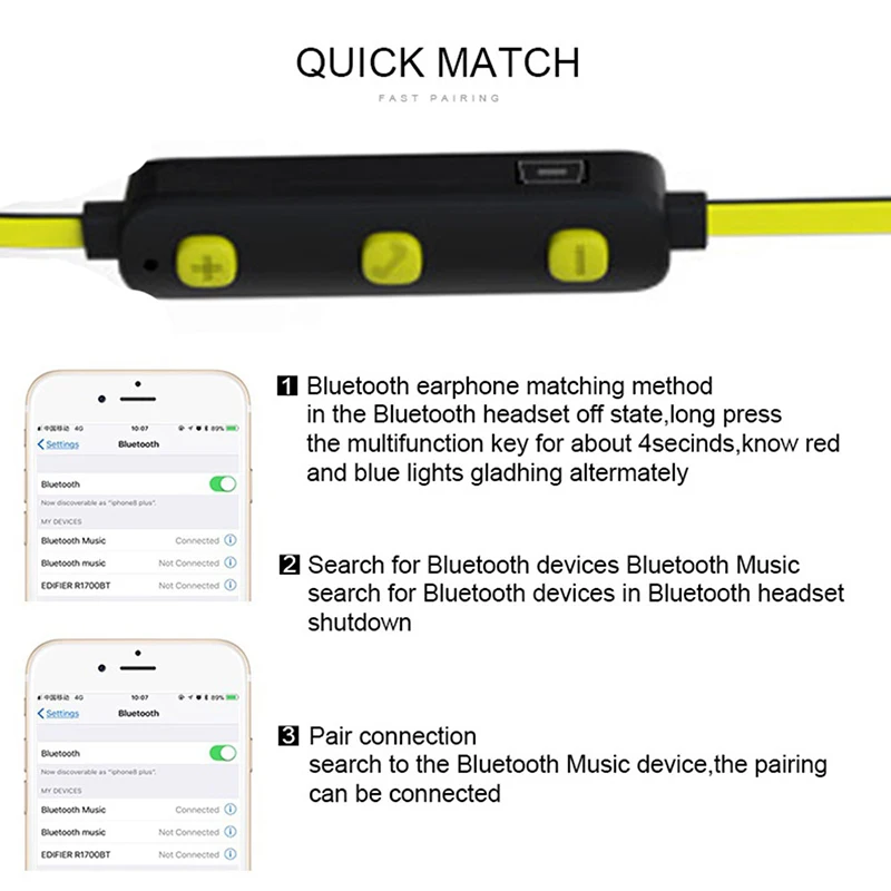 Магнитные Bluetooth 5,0 наушники водонепроницаемые спортивные беспроводные наушники Handsfree с микрофоном Bluetooth наушники