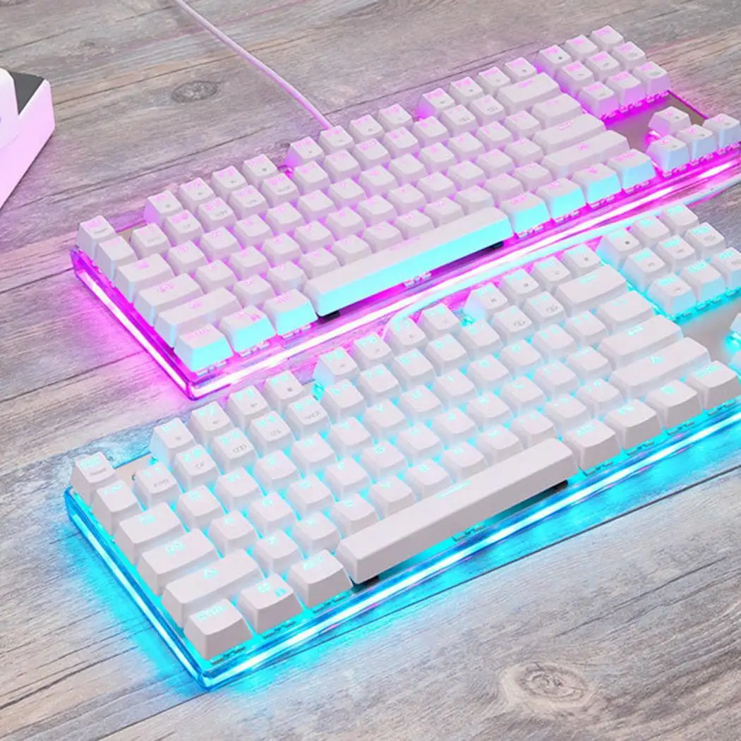 Professional Mechanical Keyboard 87 keys RGB Backlight Gaming Keyboards for Tablet Desktop PC Wired Gaming Desktop Keyboard